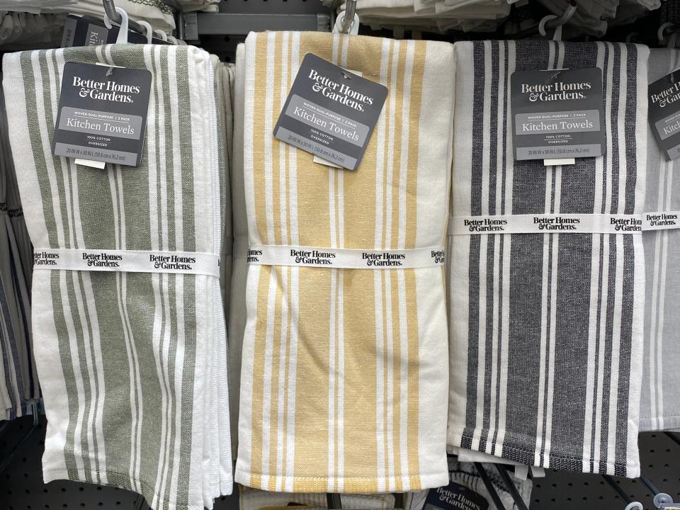 striped kitchen hand towels at walmart