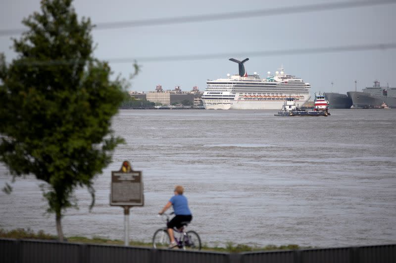 FILE PHOTO: Carnival Valor cruise ship docked in New Orleans amid outbreak of the coronavirus disease