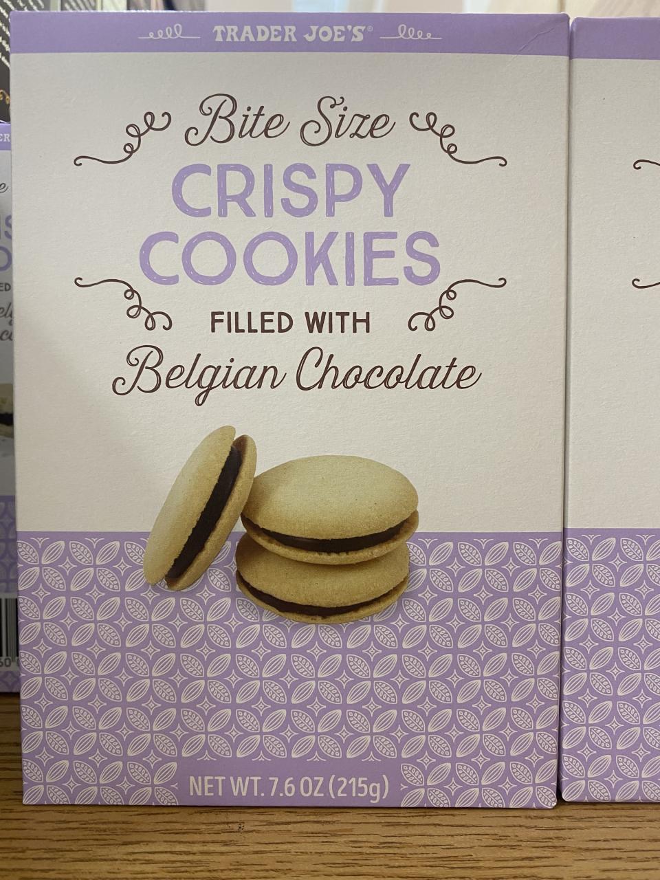 Bite Size Crispy Cookies Filled With Belgian Chocolate