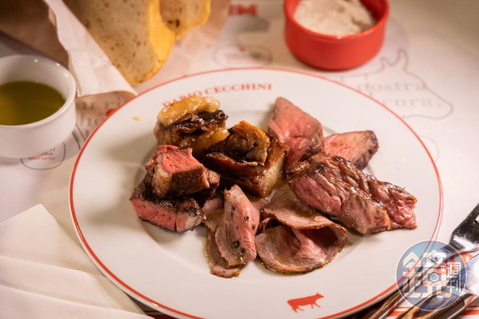 在「達里歐的鮮肉坊」可品嘗到多種部位的牛肉料理。（套餐45美元／人，約NT$1,457）
