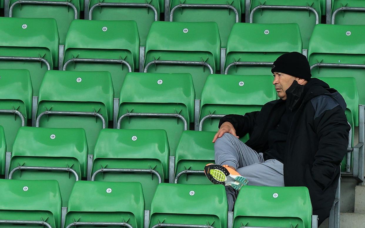 Eddie Jones, the England head coach looks on during the Gallagher Premiership Rugby match between Harlequins and Wasps at Twickenham Stoop  - David Rogers/Getty Images