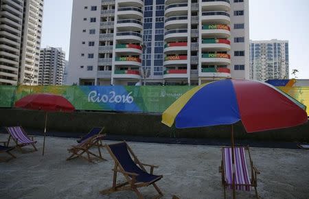 A view of one of the blocks of apartments where Portugal's athletes competing in the Rio 2016 Olympic Games are supposed to stay in the Olympic Village in Rio de Janeiro, Brazil, July 24, 2016. REUTERS/Pilar Olivares