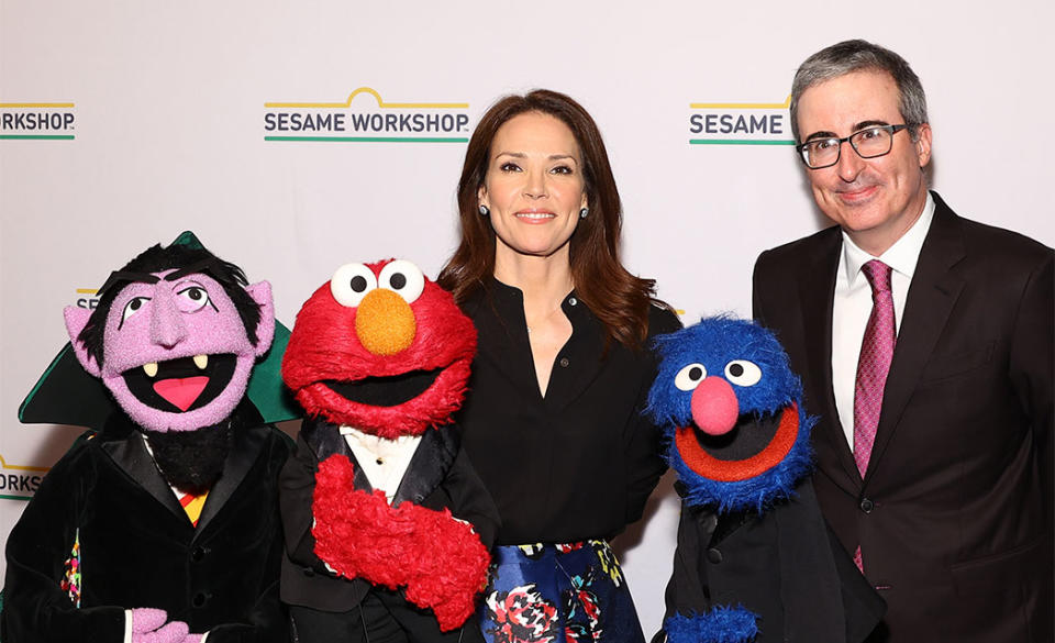 Erica Hill and John Oliver attend Sesame Workshop's 2023 Benefit Gala at Cipriani 42nd Street on May 31, 2023 in New York City.