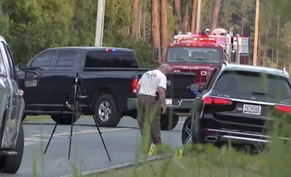 Police at the scene after Alex Murdaugh was shot in the head. Source: Live 5 News 