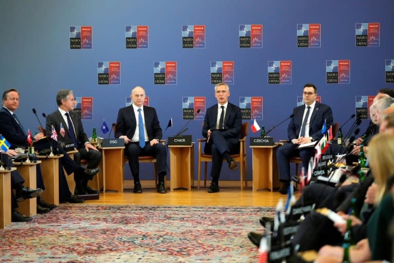 NATO Secretary General Jens Stoltenberg chairs a meeting of NATO foreign ministers at the Czernin Palace in Prague (Peter David Josek)