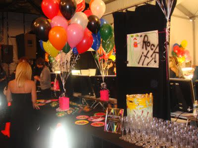 Backstage at Betsey is a party in itself. Every season there's champagne, trays of candy, balloons, and a DJ. And this is just the pre-show!