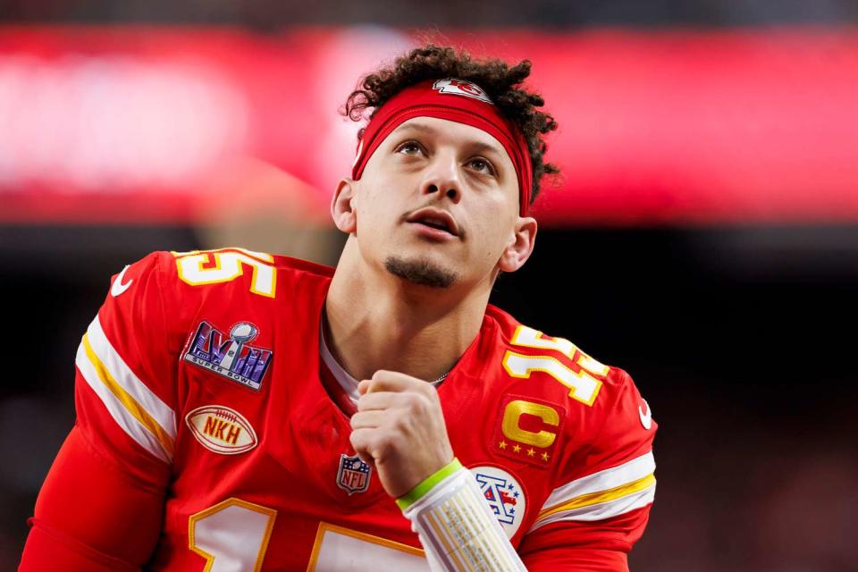 <p>Ryan Kang/Getty </p> Patrick Mahomes