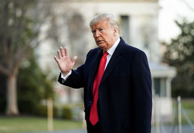 FILE PHOTO: U.S. President Trump returns to the White House in Washington