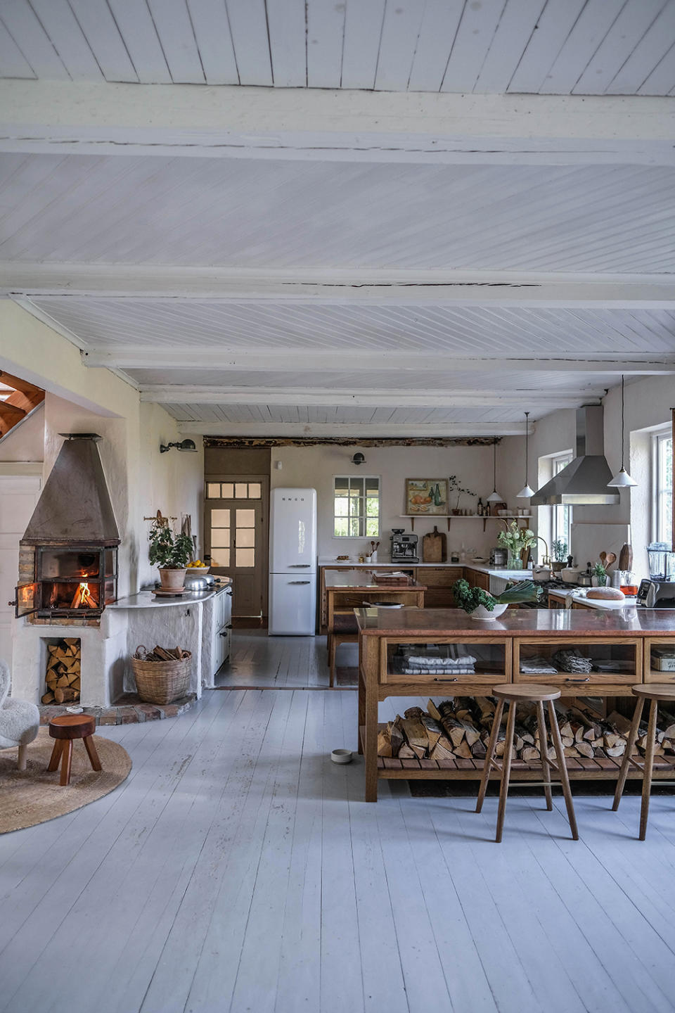 wooden kitchen with island