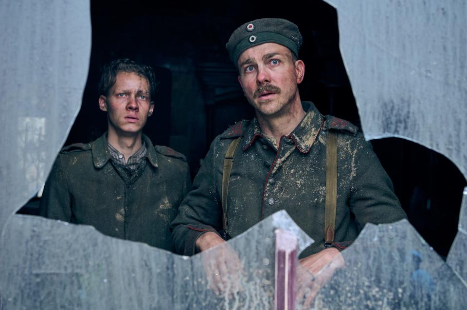 Felix Kammerer and Albrecht Schuch in "All Quiet on the Western Front."