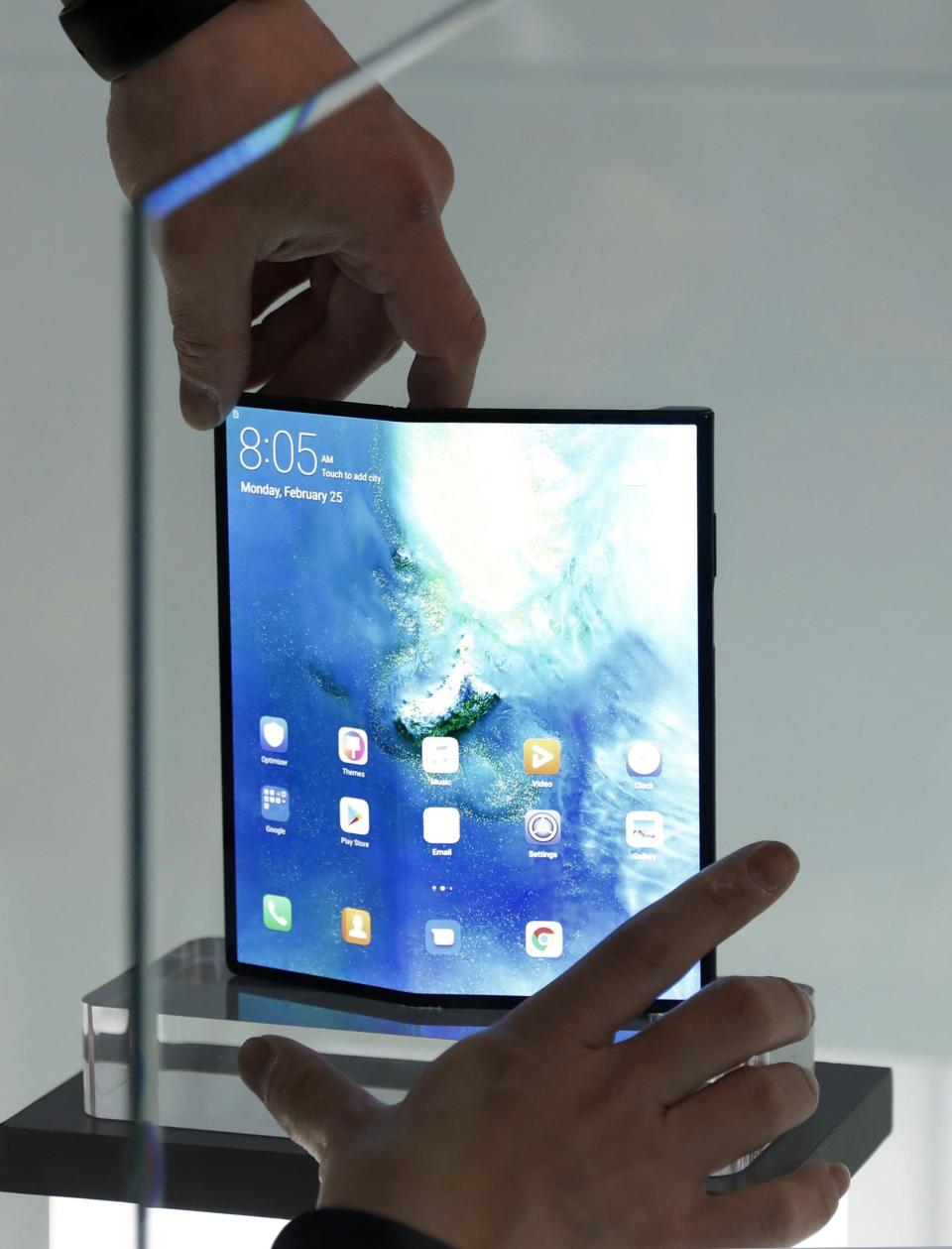 Future versions of Huawei's folding phone may not be able to support Android (EPA)