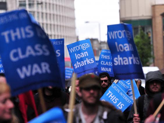 Occupy London declared class war on Wonga (AFP/Getty)