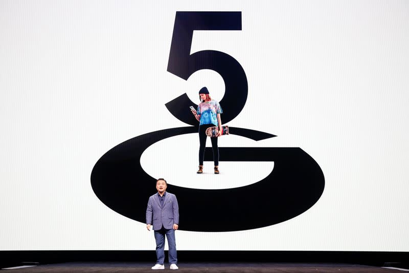 TM Roh of Samsung Electronics speaks on stage during Samsung Galaxy Unpacked 2020 in San Francisco