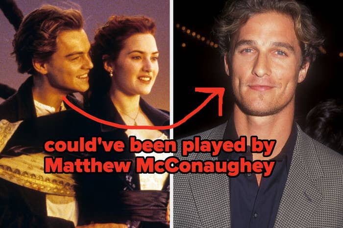 Side-by-side of Jack and Rose, and Matthew McConaughey