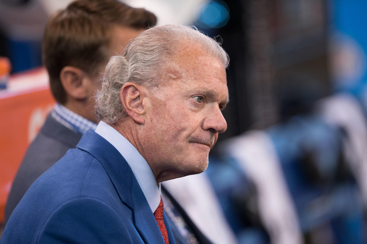 Jim Irsay was the first NFL team owner to publicly suggest Dan Snyder was bad for business. (Photo by Zach Bolinger/Icon Sportswire via Getty Images)