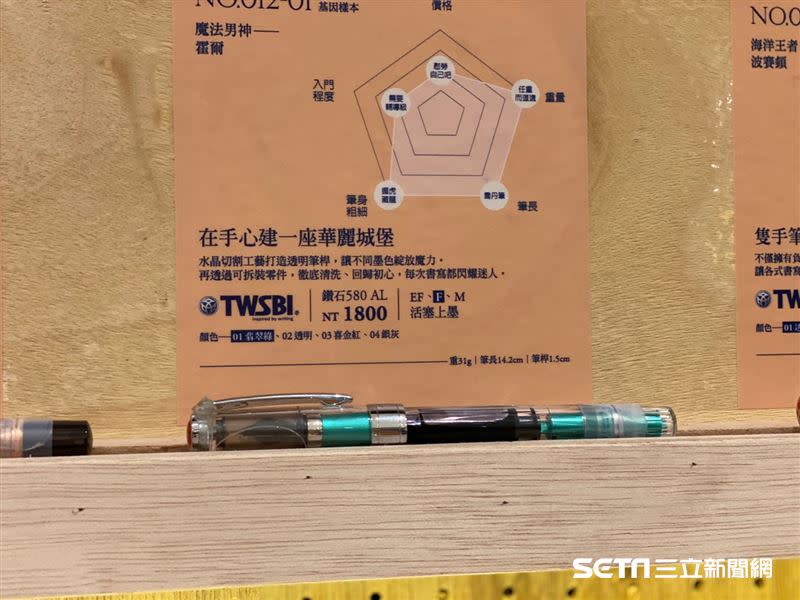 透明鋼筆裝進墨水用看的就很療癒。（圖／記者馮珮汶攝）