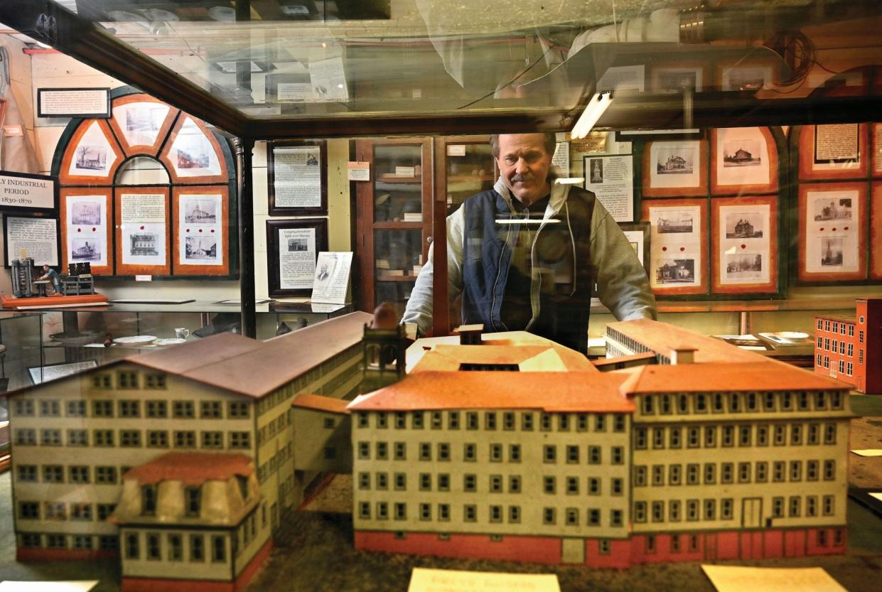 The North Brookfield Historical Museum is tucked away on the bottom floor of a downtown building at 197 Main St., with its front door down an alleyway.