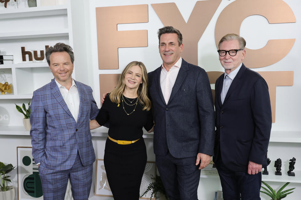 Noah Hawley, Jennifer Jason Leigh, Jon Hamm and Warren Littlefield attend FX's "Fargo" Los Angeles FYC event