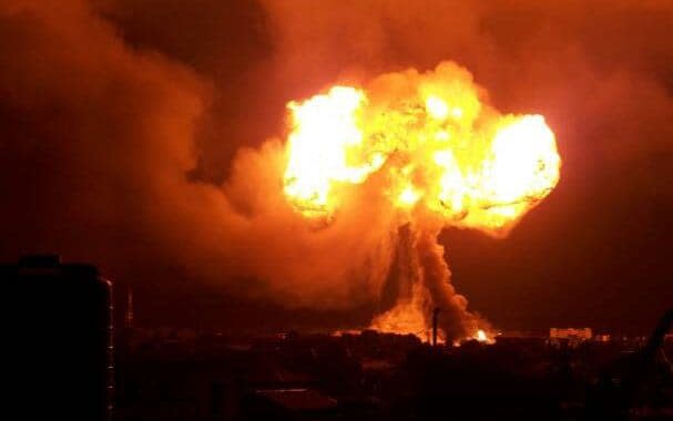 The gas explosion near Legon in Ghana - Twitter