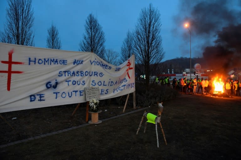 Protesters in eastern France paid tribute to the victims of the terror attack in Strasbourg