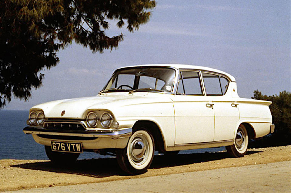 <p>European manufacturers often took styling cues from American ones (especially in cases where they were owned by them) with varying degrees of success. Ford of Britain tried it with the Consul Classic, which looked incredibly brash for 1961, not least because of its exotic <strong>reverse-angled rear window</strong>.</p><p>This feature hadn’t caused too much concern when it appeared on the smaller <strong>Anglia</strong> two years earlier, but the Anglia didn’t look too freakish otherwise and quickly became a big seller. The Consul Classic bombed, and was replaced within three years by the far less upsetting, though also less interesting, <strong>Corsair</strong>.</p>