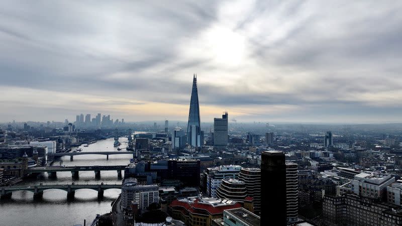 FILE PHOTO: A drone view of London