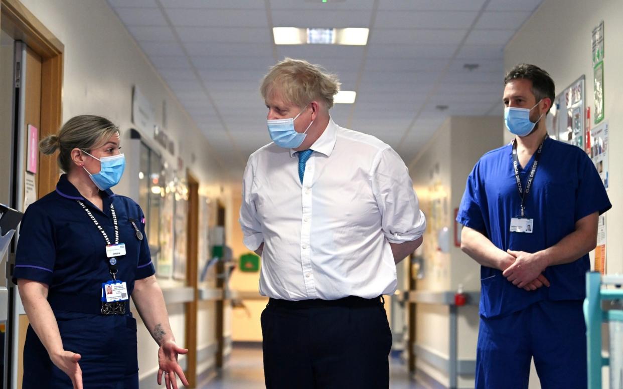 Prime Minister Boris Johnson visits Colchester hospital - Reuters