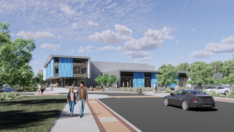 A rendering of what the proposed community center in Woodburn would look like. Voters in the city are being asked to pass a $40 million bond in the November election.