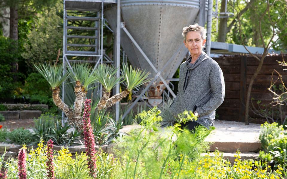 Sarah Eberle, pictured in The Resilience Garden, 2019, says the plants have been the biggest stress for designers and nurseries - Heathcliff O'Malley