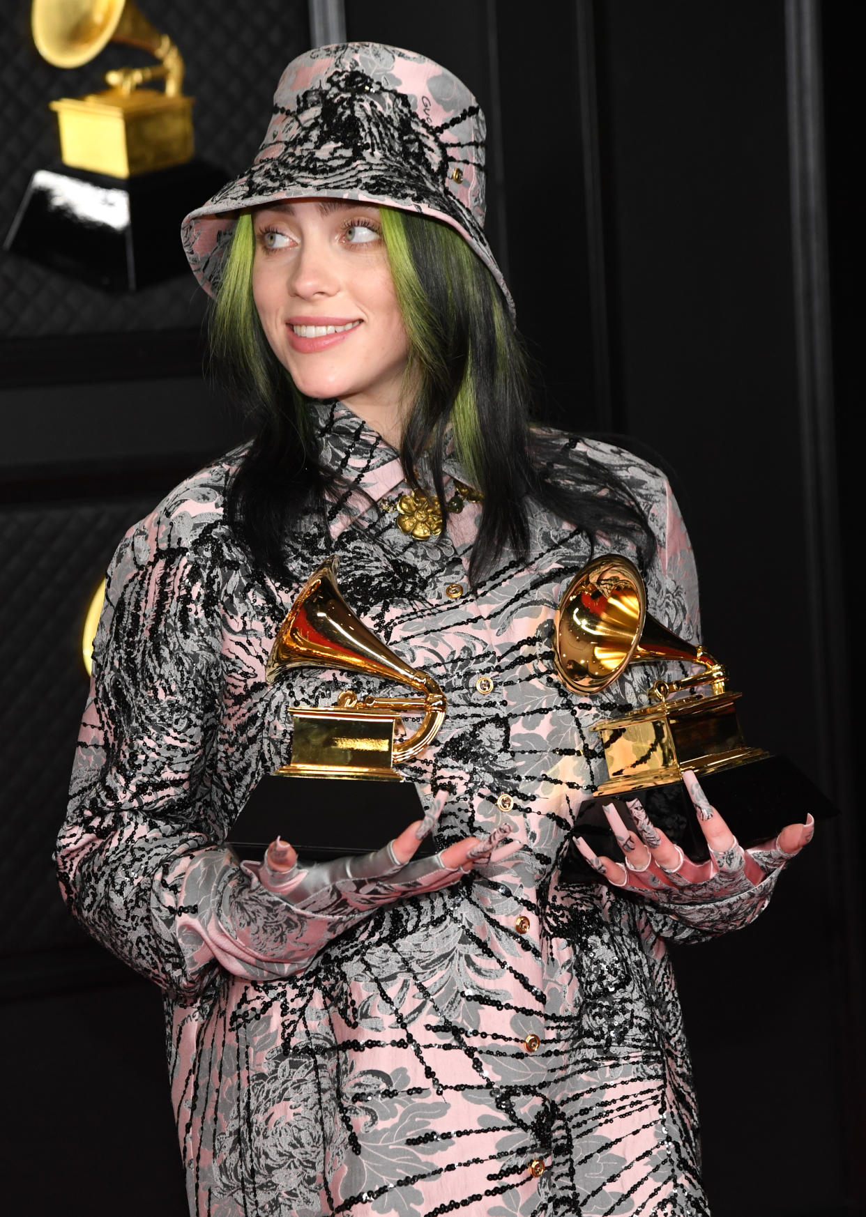 Billie Eilish, seen here at the 63rd Annual GRAMMY Awards in March, is being called out for 