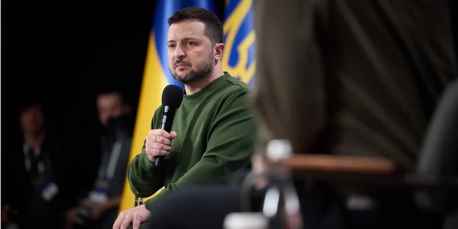 Volodymyr Zelenskyi during a press conference on February 25, 2024