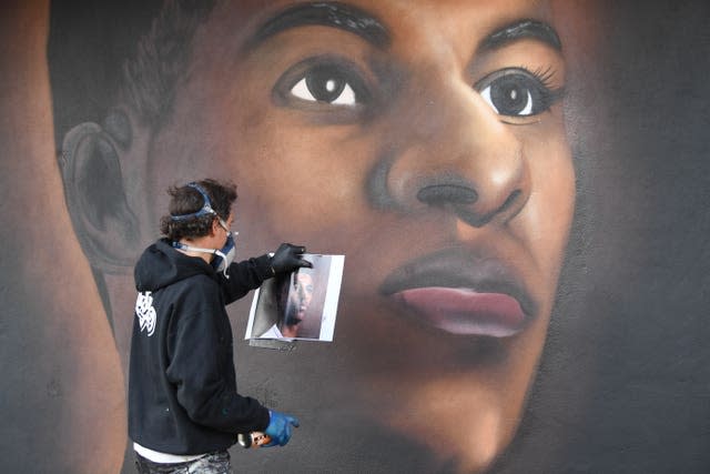 Marcus Rashford east London mural