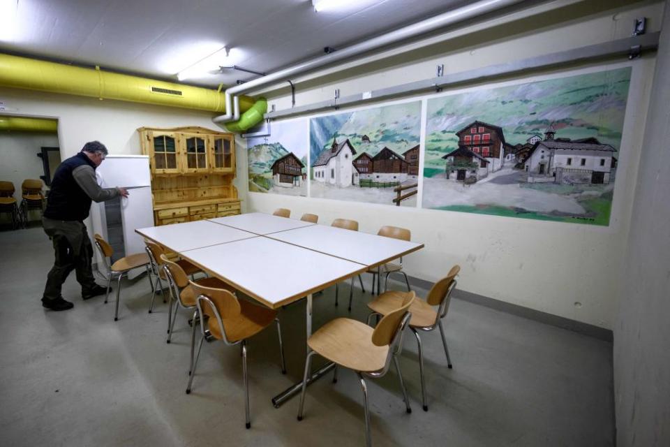 A nuclear fallout shelter under a car park in Steg-Hohtenn, western Switzerland.