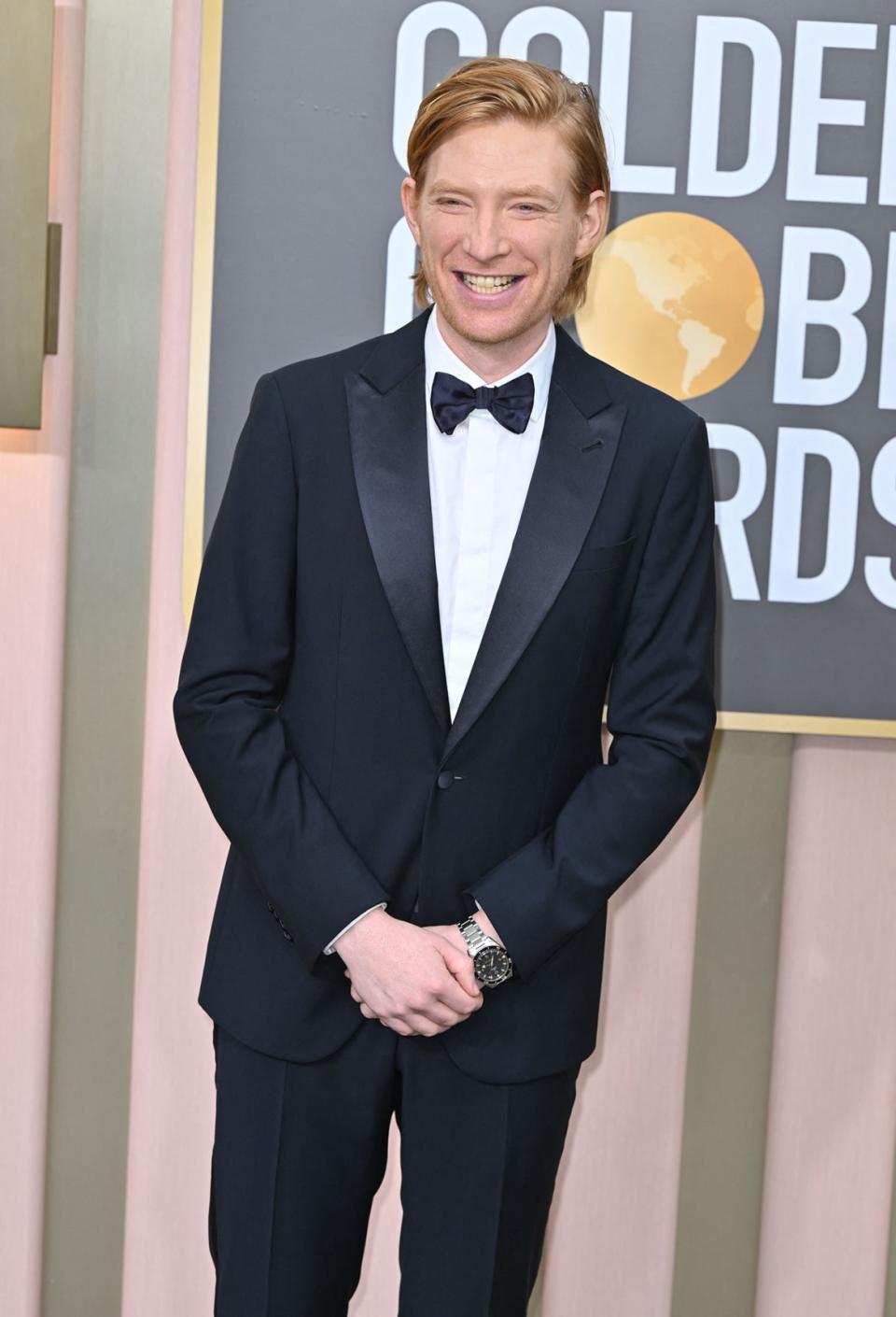 <div class="inline-image__caption"><p>Domhnall Gleeson arrives for the 80th annual Golden Globe Awards at The Beverly Hilton hotel in Beverly Hills, California, on January 10, 2023.</p></div> <div class="inline-image__credit">Frederic J. Brown/AFP via Getty Images</div>