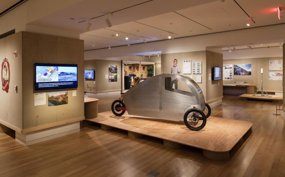 This undated photo provided by the Cooper Hewitt, Smithsonian Design Museum, shows an Installation view of "By the People: Designing a Better America." (Matt Flynn/Cooper Hewitt, Smithsonian Design Museum via AP)