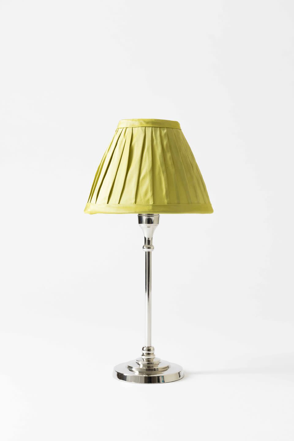 12) Table Lamp with Green Silk Shade