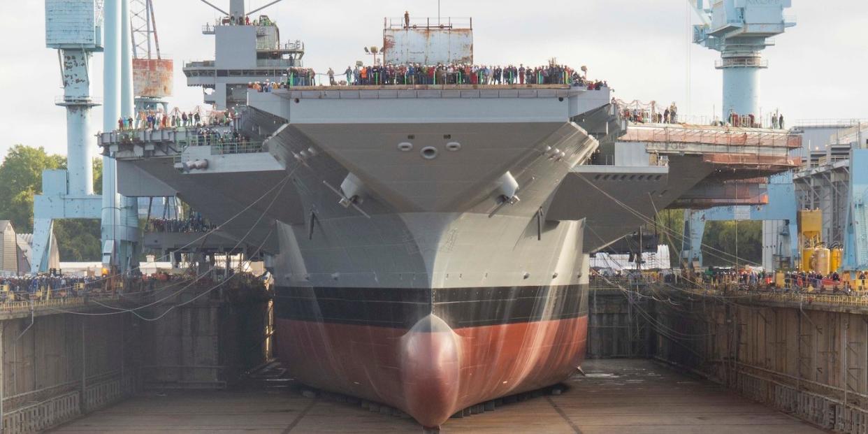 Navy aircraft carrier John F. Kennedy dry dock