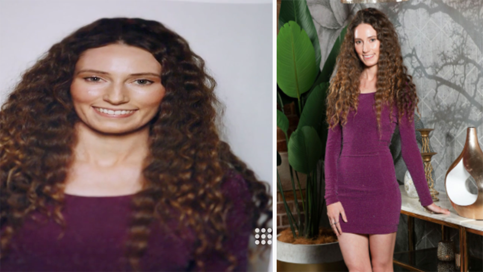 Image of Bella MAFS during expert deliberation and at dinner party same photo editing fail exposed