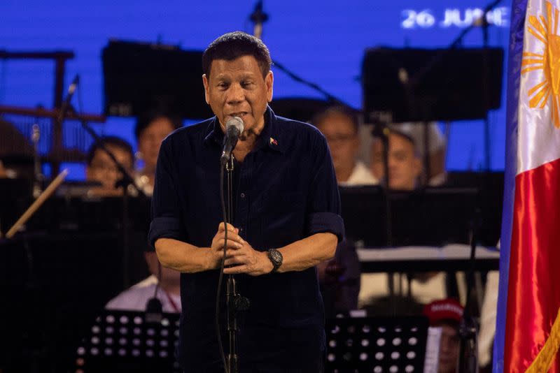 Philippine President Rodrigo Duterte attends thanksgiving concert as he ends six-year term