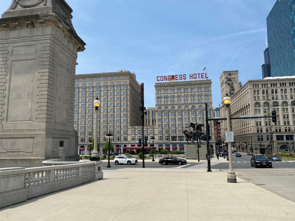 The exterior of the Congress Plaza Hotel in chicago