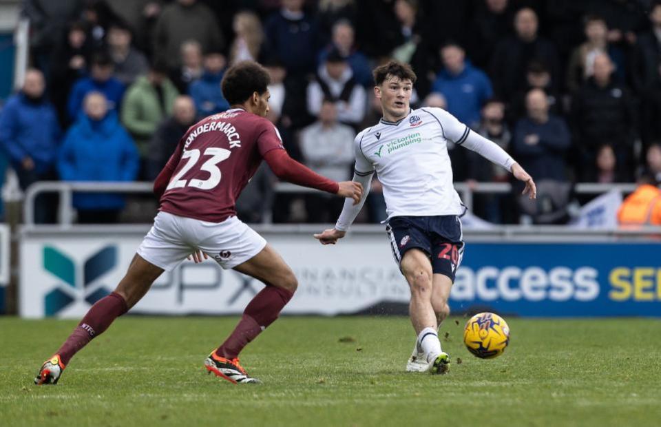 The Bolton News: Calvin Ramsay in a rare Bolton appearance against Northampton Town