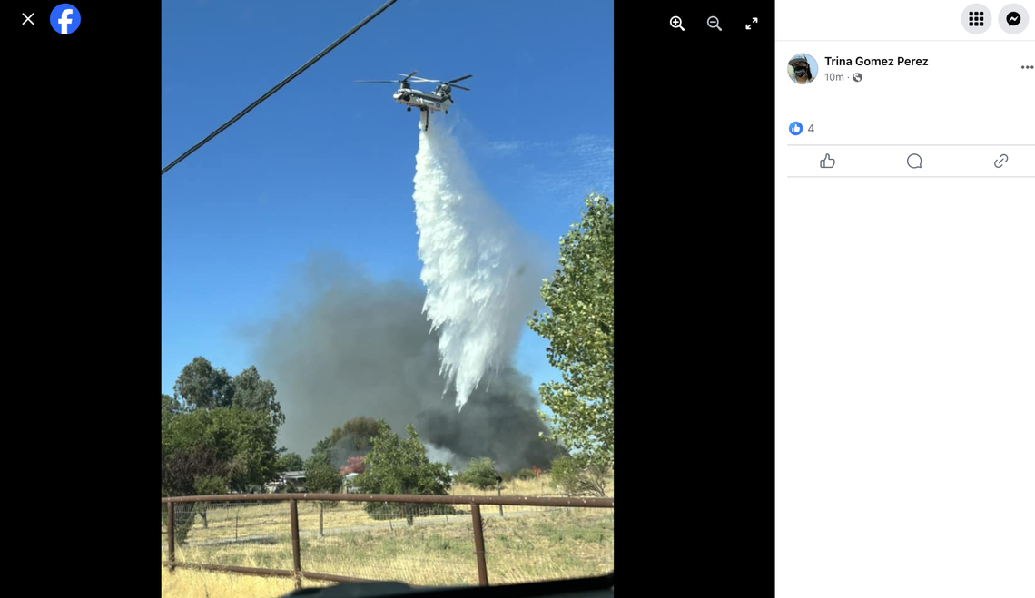 Eye witness posted photos of a firefighting helicopter unit responding to a fire in Paso Robles.