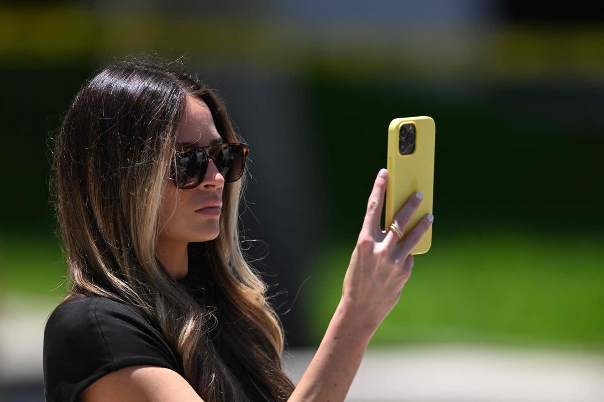 Margo Martin outside the United States Federal Courthouse in Miami (AFP via Getty Images)