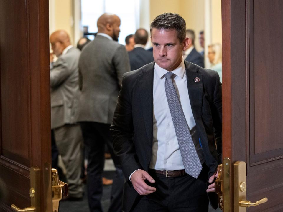 Republican Rep. Adam Kinzinger of Illinois outside a January 6 committee hearing on June 13, 2022.