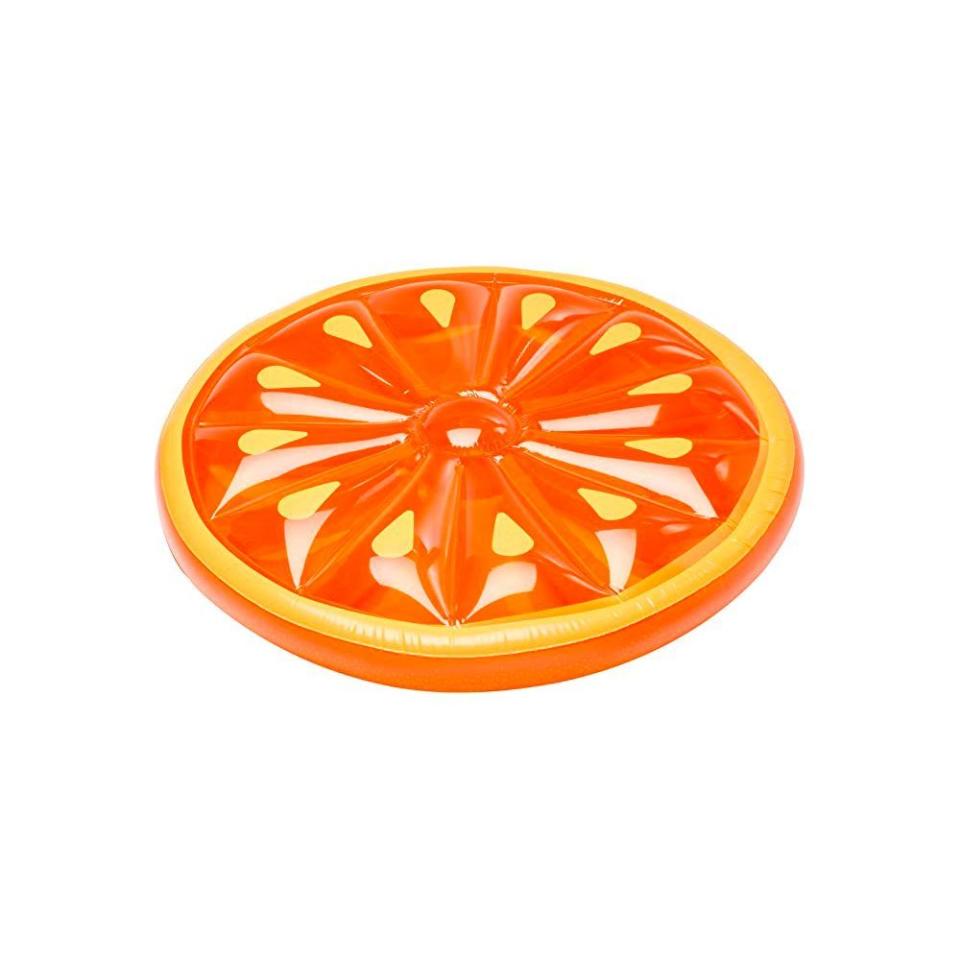 15) Orange Slice Swimming Pool Float