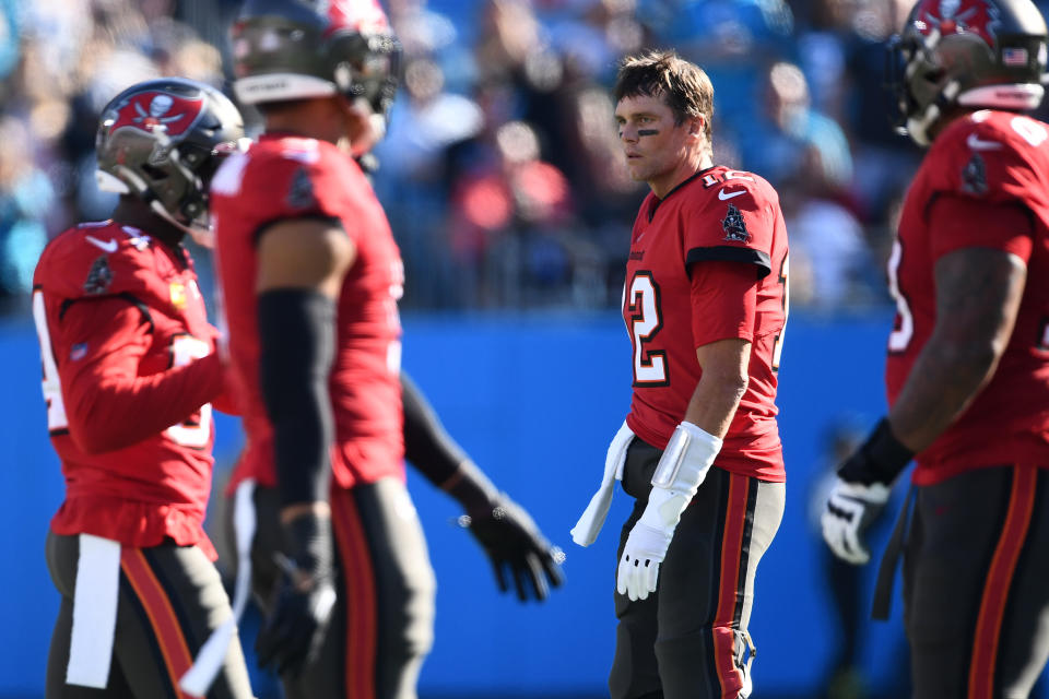 Tom Brady and the Buccaneers are far beneath their Super Bowl aspirations at this point in the season, but it doesn't seem like there are any easy fixes. (Photo by Eakin Howard/Getty Images)