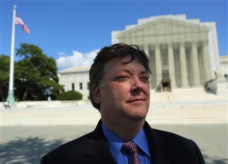 Shaun McCutcheon is shown in front of the United States Supreme Court in Washington, D.C. on September 13, 2013.REUTERS/Gary Cameron