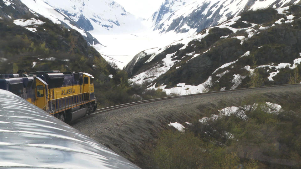 Traveling aboard the Alaska Railroad. / Credit: CBS News