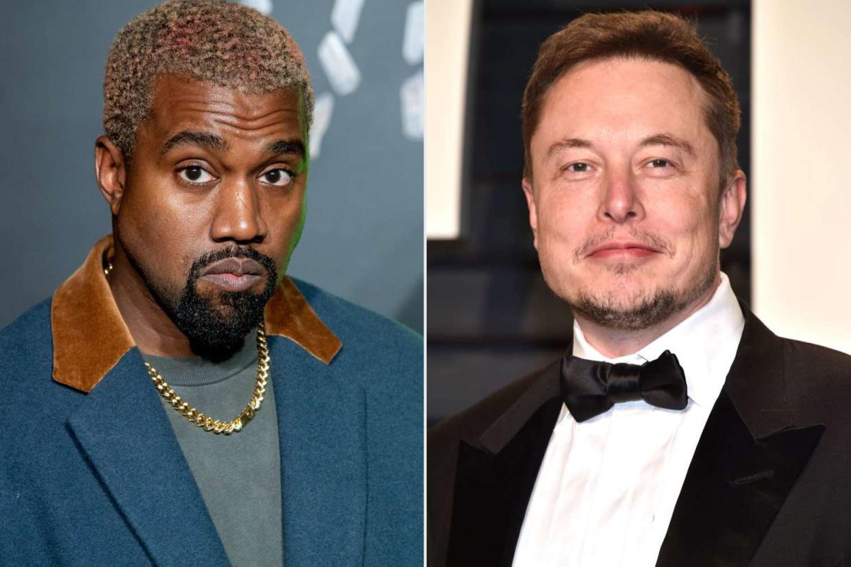 getty (2) Kanye West and Elon Musk