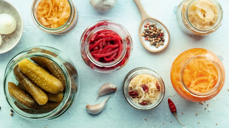 fermented foods in bowls